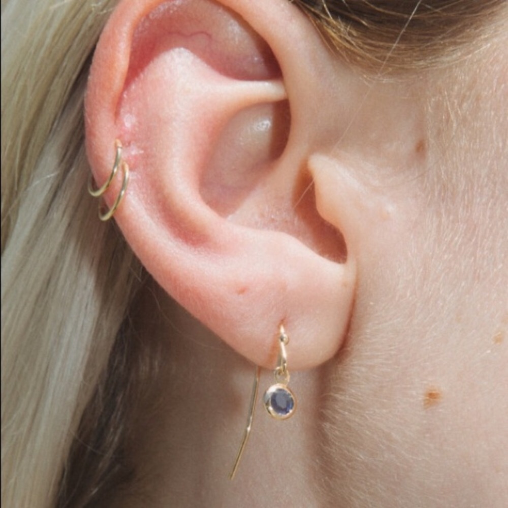 🌟 NEW Brandy Melville Silver & Blue Gem Earrings